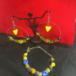 Earrings and bracelet